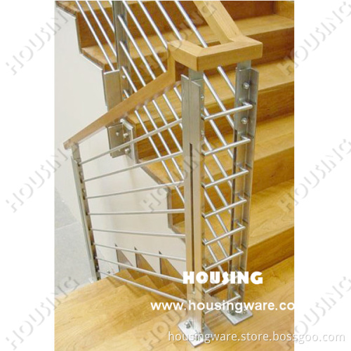 Simple But Strong Rod Railing with Wooden Handrail - 3